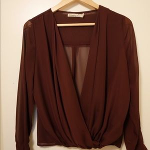 Burgundy Wrap Top